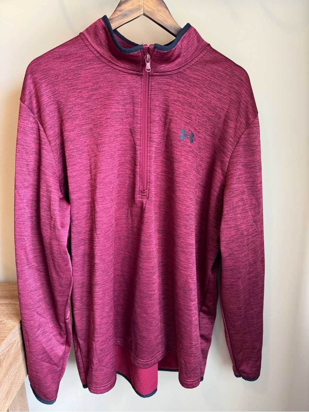 Under Armour Fleece 1/4 Zip Pullover XXL Burgundy Heather Loose Fit Sweatshirt